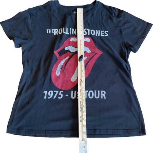 The Rolling Stones 1975 US Tour Black T-Shirt L - Picture 4 of 12